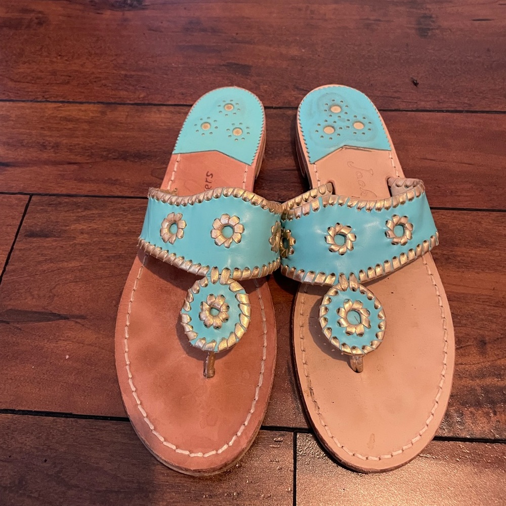Tan and Gold Jack Rogers Sandals